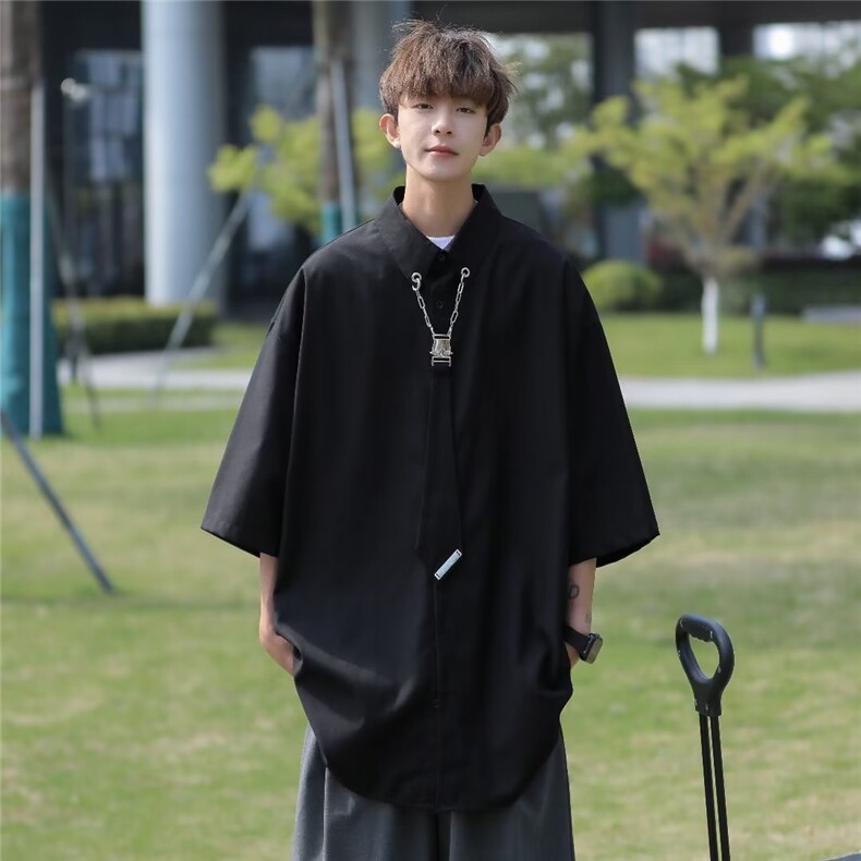 青春流行新款气质夏季潮流日常男衬衫文艺标准百搭BK205-P35,男装衬衫,星座1109-3