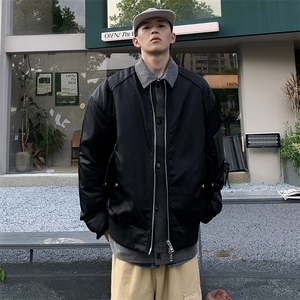M8212-P85美式假两件拼接飞行员棉服外套图片