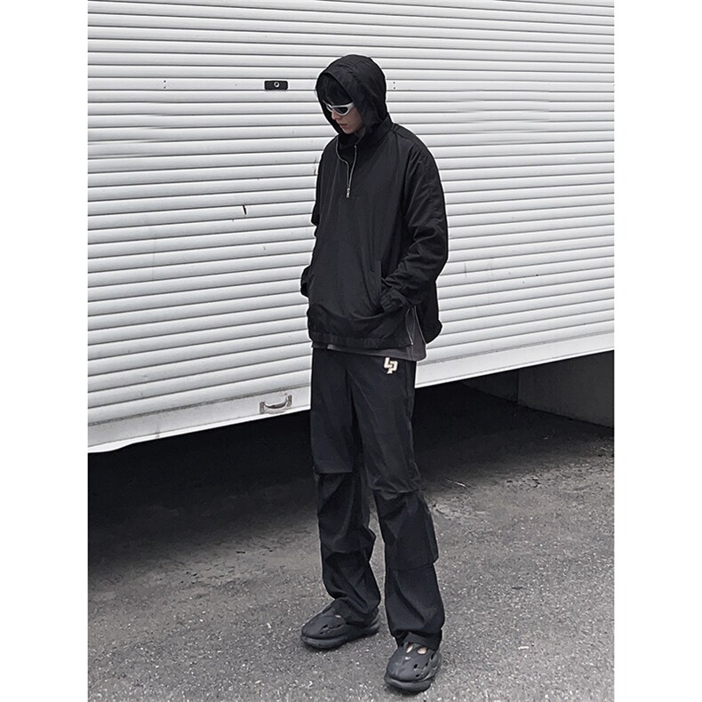 B221 美式ins街头hiphop刺绣宽松褶皱休闲裤子 LK23123-P60 控78图片