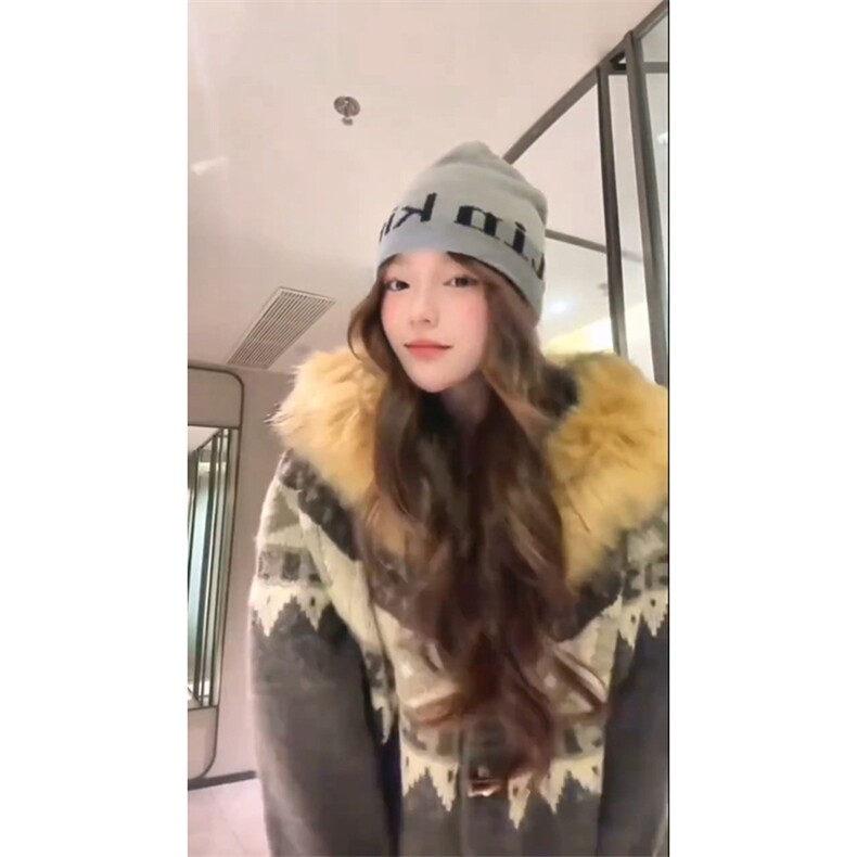重磅北极绒座山雕大毛毛领毛衣外套冬美式复古休闲慵懒风针织开衫,男装针织衫/毛衣,电商A486-1