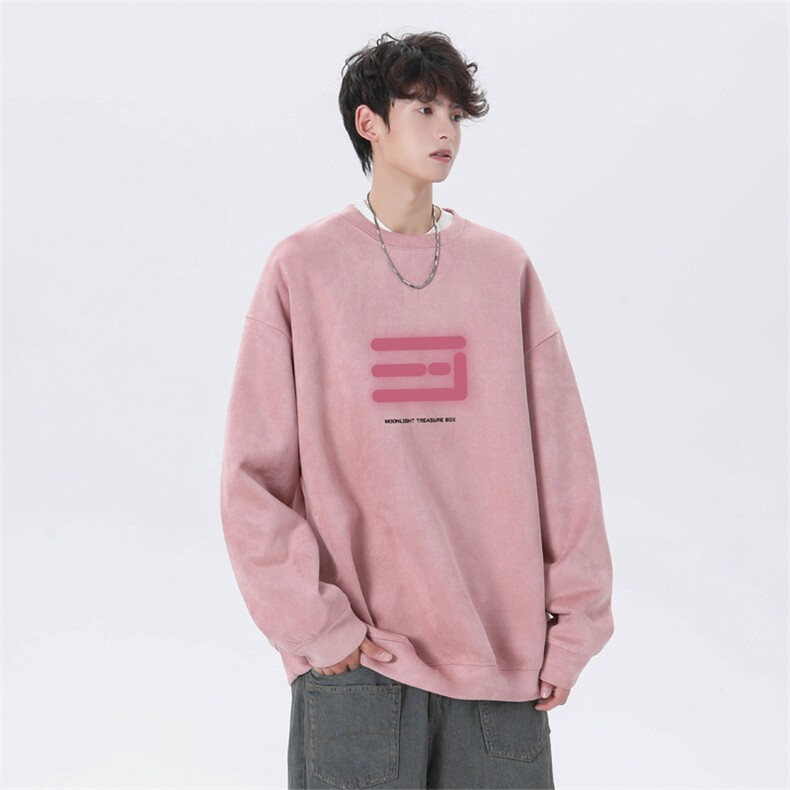 抖音得物高品质美式高街麂皮绒宽松圆领卫衣wyjp7532-特p35控69,男装卫衣,星座605(原A050)