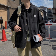 宽松牛仔夹克时尚慵懒潮牌新款青春潮流流行港风工装外套男，男装夹克，星座716-3