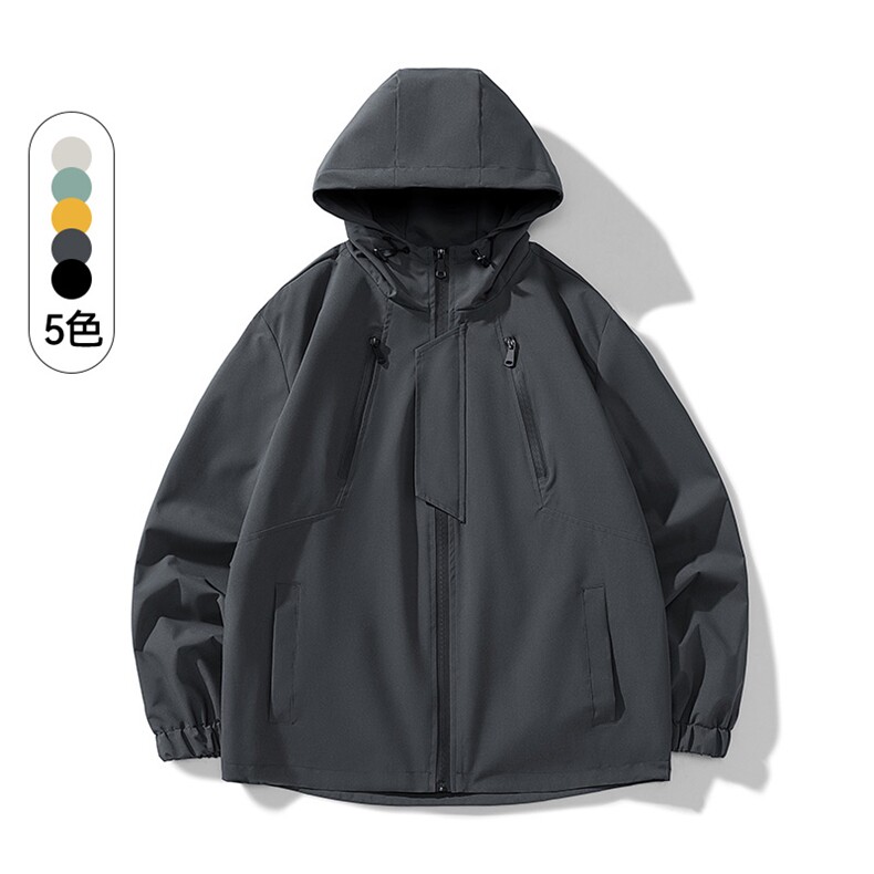 新款连帽冲锋衣夹克白底平铺男撞色潮流休闲外套A238-JK2307-P68,男装夹克,星座717