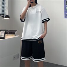 休闲运动套装2023夏季新款韩版潮流潮牌搭配帅气A161-2-TZ01-P45，男装休闲套装，电商A161-2