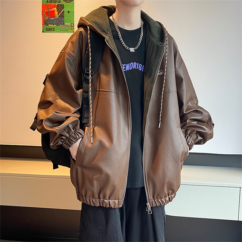 春秋季皮衣外套男女同款新款美式夹克XZ102B-1-JK2535P85,男装皮衣,星座102B-1