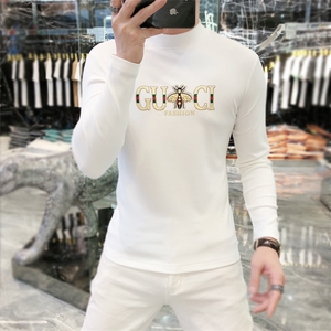22新款秋冬潮牌男简欧大码圆领双面德绒打底衫长袖A-803-P53,温度计简笔画简单穿搭图片