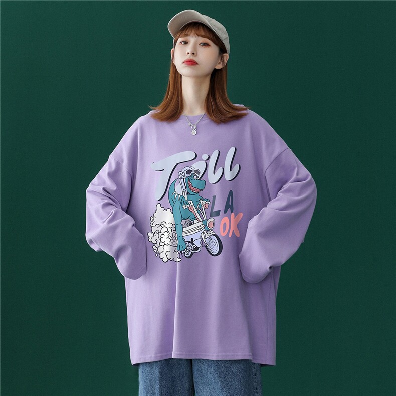！2023春季新品潮流行恐龙Fashion长袖T恤潮T115P25控38,男装T恤,A247A