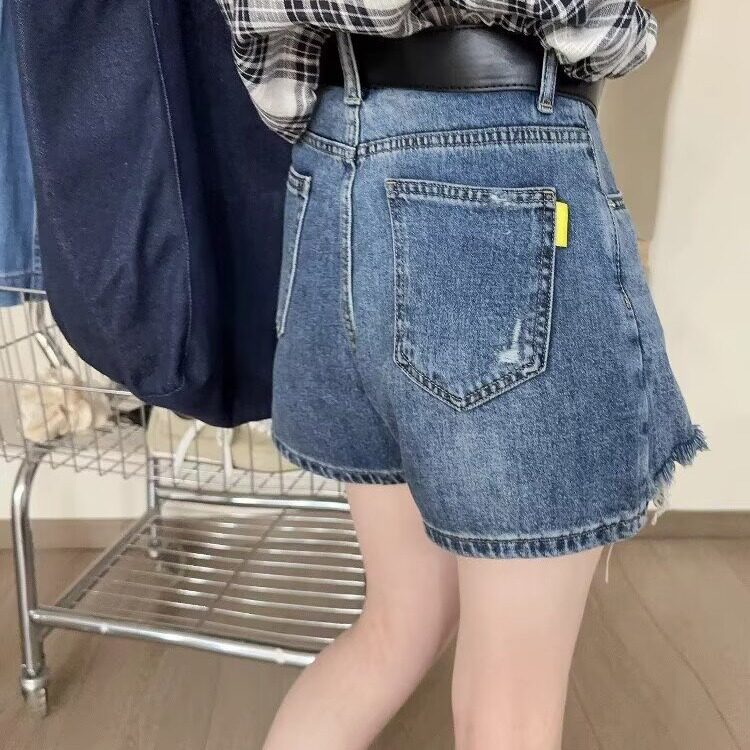 破洞毛边A字牛仔短裤女欧洲站2025夏装新款欧货女装阔腿裤裙裤潮,男装牛仔裤,星座1210-1