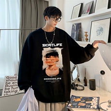 圆领毛衣男大码针织衫男毛线衣线衫M67213-P45加绒款-P65，男装针织衫/毛衣，电商A040