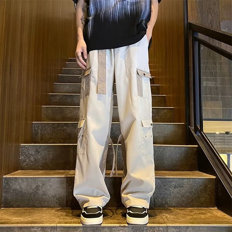 潮牌cityboy拼色工装裤男女春秋宽松ins多口袋工装裤TK278P42,男装休闲裤,星座1116-2