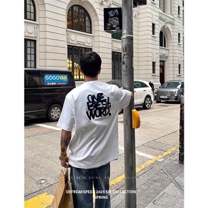 网图有货 美式卡通字母刺绣短袖t恤男女情侣宽松五分袖 A482-P30,男装T恤,星座1505