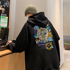 已注册得物抖音直播高品质港风男宽松连帽卫衣外套W5004P45控68，男装卫衣，电商C408(原B339-1)
