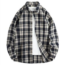 春季新款（跨境电商）格子男女情侣款潮流宽松格纹衬衣，男装衬衫，星座1107-1