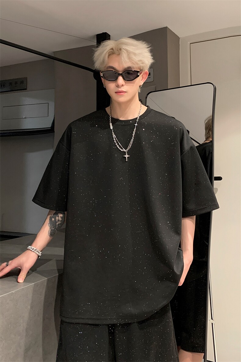 量大优供视频300g重磅满天星短袖t恤男xxt200-特p19,男装T恤,电商B371
