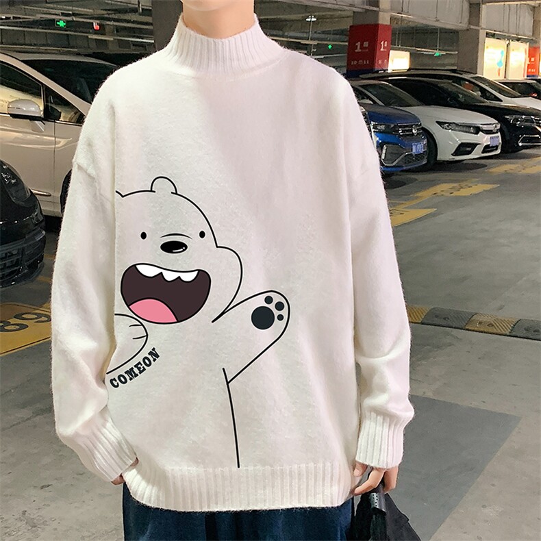 M18131-P45加绒款-P65半高领毛衣男士大码针织衫男毛线衣男,男装针织衫/毛衣,电商A040