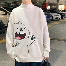 M18131-P45加绒款-P65半高领毛衣男士大码针织衫男毛线衣男，男装针织衫/毛衣，电商A040