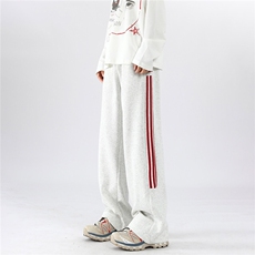 美式三杠运动卫裤男潮牌新款秋冬hiphop宽松休闲长裤子K5852-P35，男装休闲裤，星座412-2