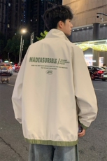 秋季夹克长袖方领立领宽松双面穿三条杠外套男潮新款JK423p70，男装夹克，电商D315