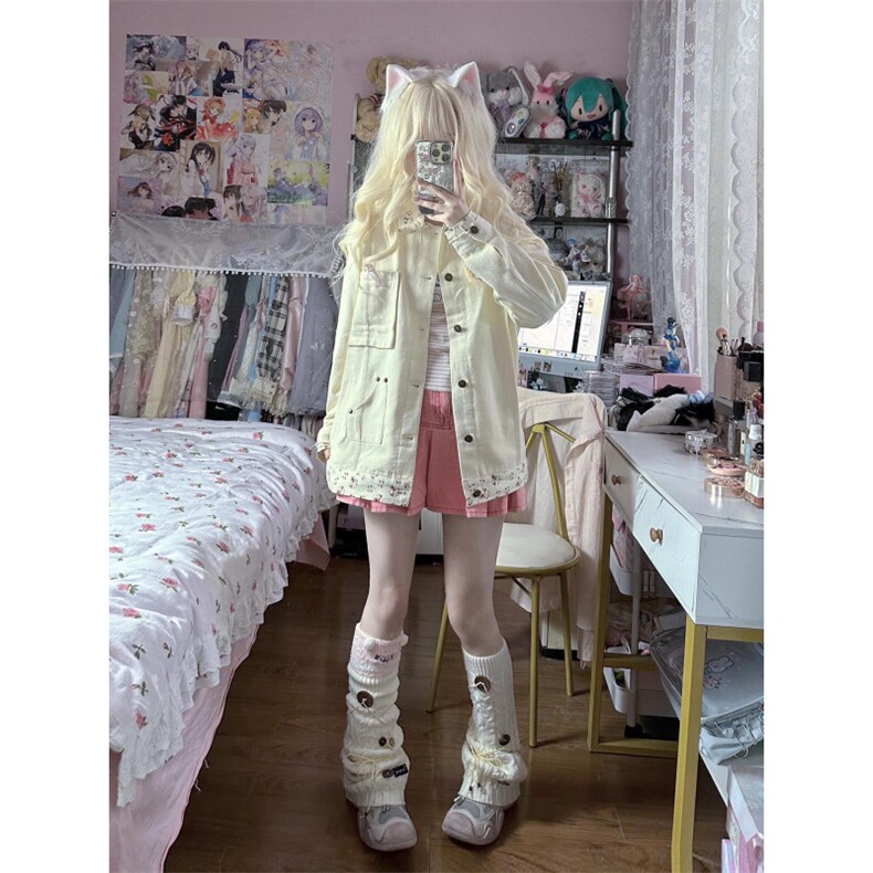 【有货】碎花领拼接外套男女同款春秋情侣工装夹克K95CC-特P60,男装夹克,星座1007（原301D）