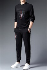 中年男士长袖长裤两件套秋季卫衣免烫休闲套装圆领运动两件套男装，男装休闲套装，电商B212（原钱塘6029）