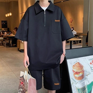 青少年衬衫冰丝套装酷帅男装一套图片