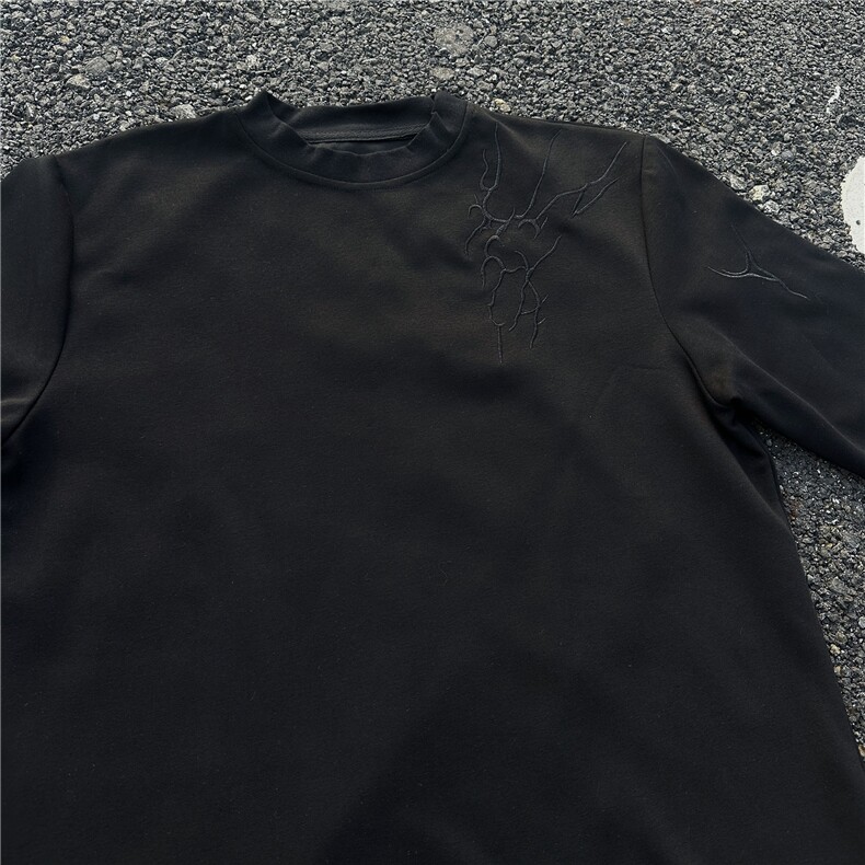 CT602-M-3XL-P26-现货！美式复古闪电刺绣长袖T恤宽松上衣,男装T恤,星座1811B