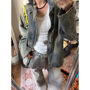 【有货】cleanfit水洗做旧短款牛仔外套美式工装夹克JK03HH-特P78图片