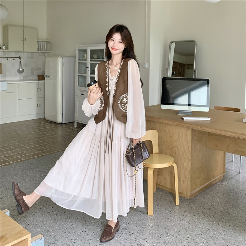 新款连衣裙+马甲时尚套装5768-P195K288,女装套装/套裙,2C332