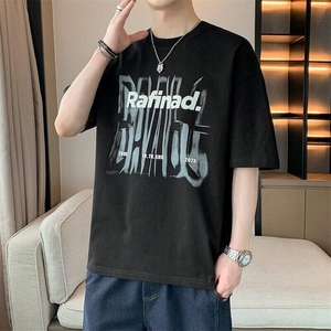 25178-特P38港风宽松纯棉印花短袖T恤夏季时尚休闲T恤男打底衫图片