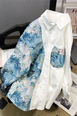 港风风花型长袖衬衫大码M-5XL情侣潮长袖衬衫男CS7714P60控，男装衬衫，星座227-7