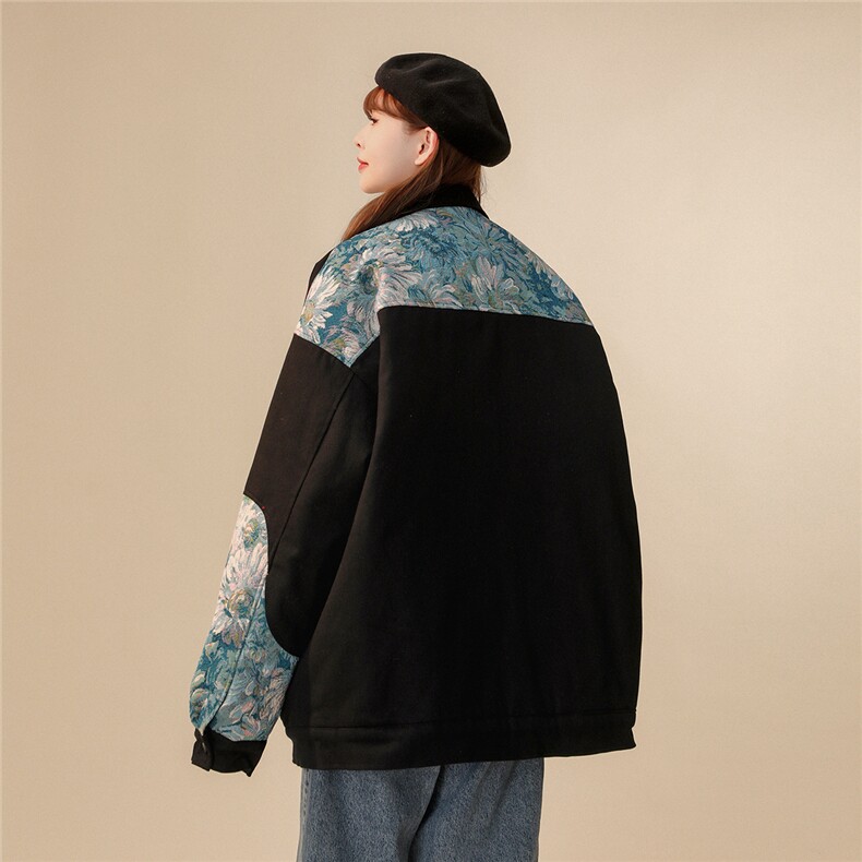 1中性风刺绣拼接棉衣女夹克棉衣男外套男8706P115控158，女装棉衣/棉服，星座226-2