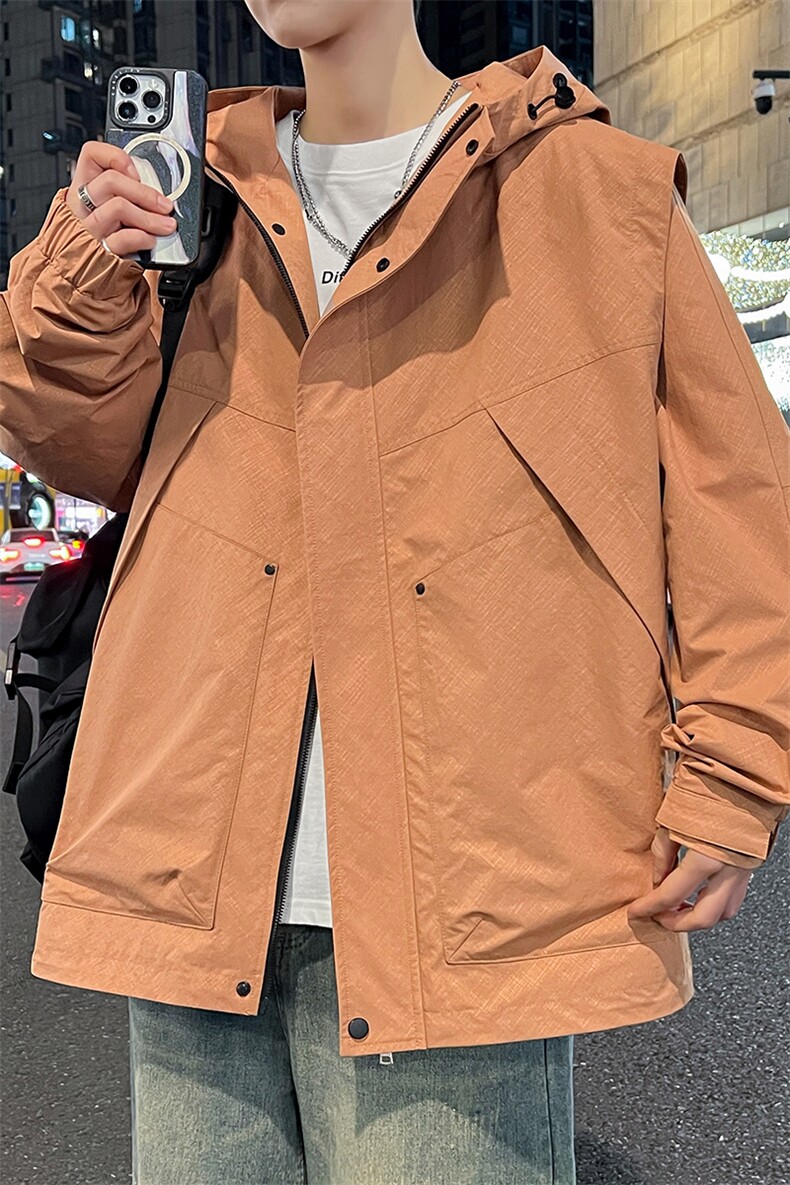26春季大码男士户外连帽夹克8661-P80大码元,男装夹克,星座209