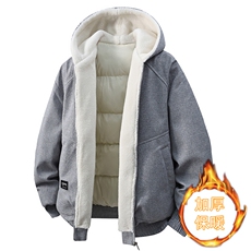 网红座山雕加绒加厚棉衣外套新款情侣连帽夹克A436-2561-P105，男装夹克，电商A436