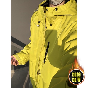 现货5W件冬季三防美式boxy解构连帽雪山冲锋衣棉衣男女棉服厚外套图片