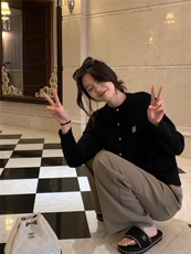 M刺绣开衫，女装针织衫/毛衣，美莎羊绒