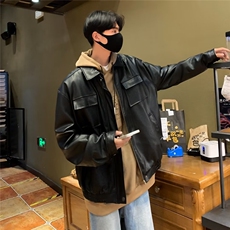 春秋机车服皮衣男原PU好皮双层气春季男青年痞帅皮夹克外套W9287，男装夹克，星座1116A-1（原606A）