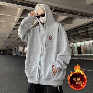 抖音得物高品质360G重磅阔版宽松光版纯色连帽卫衣外套KS163特P45图片