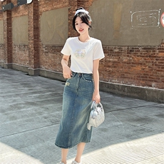 新款牛仔裙套装夏季两件套显瘦时尚潮流女装，女装套装/套裙，凯芙莉服饰