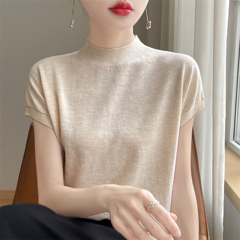 秋冬新款半高领毛衣女时尚纯色简约百搭针织衫,女装羊毛衫,暖圣羊羊绒