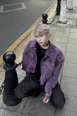 美式复古重工拼接短款牛仔外套机车服夹克衫JK8863特P88，男装工装外套，星座908-1
