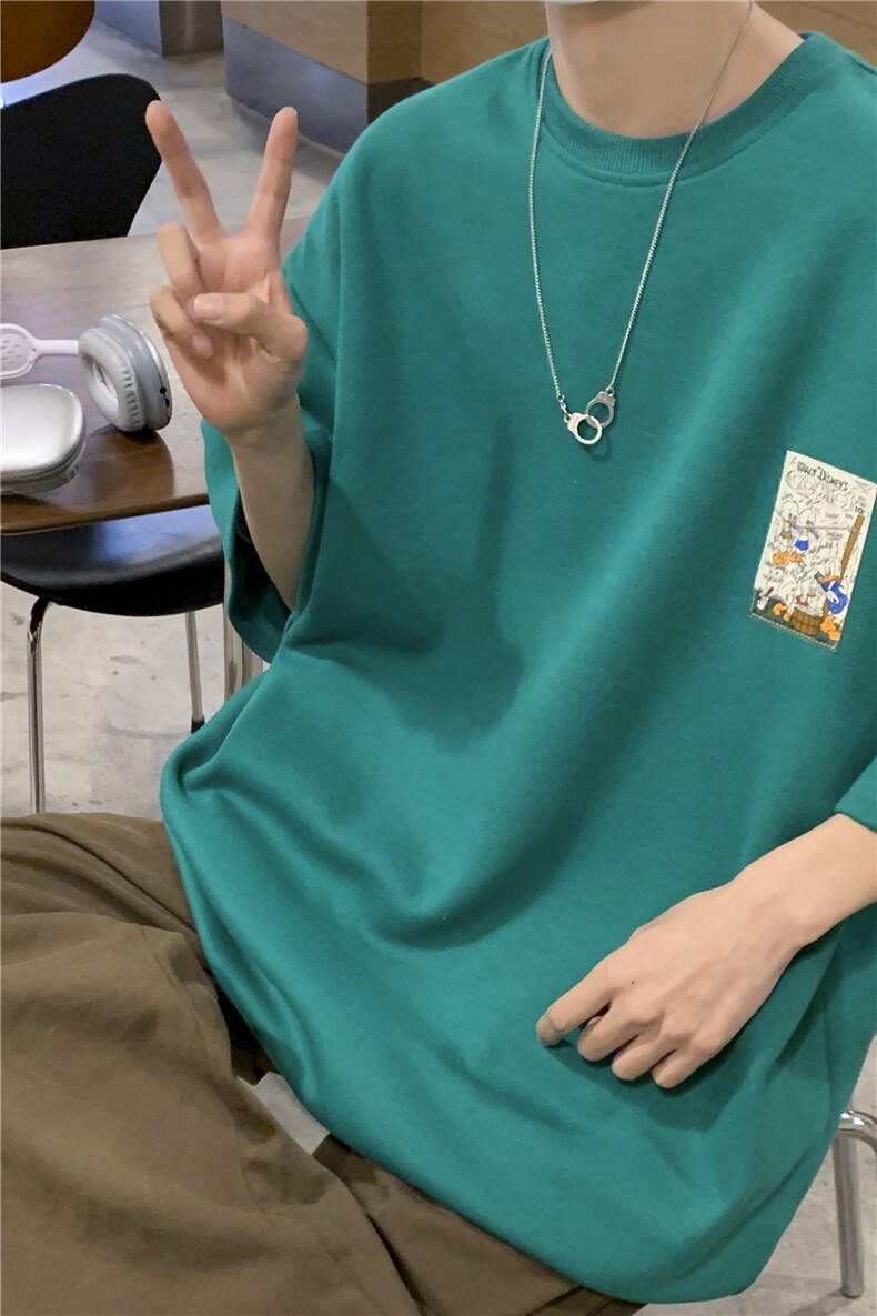 2023卡通动漫短袖上衣学生潮流宽松休闲T恤JK23256-p35控48,男装T恤,星座605(原A050)
