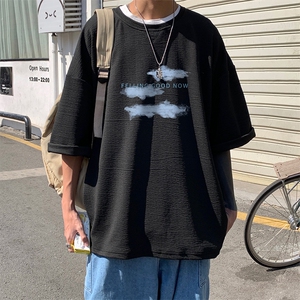 Q11143-P30 春夏季七分袖t恤男大码五分袖男短袖中袖图片