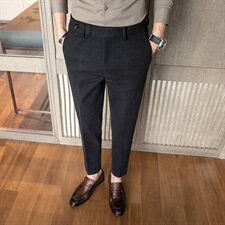 A105毛呢料子男厚修身小脚西裤休闲裤-备货足，男装西裤，电商A211