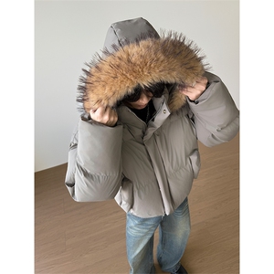 短款棉衣cleanfit棉服可拆卸帽子毛领加厚外套 5D3065-TP90不图片