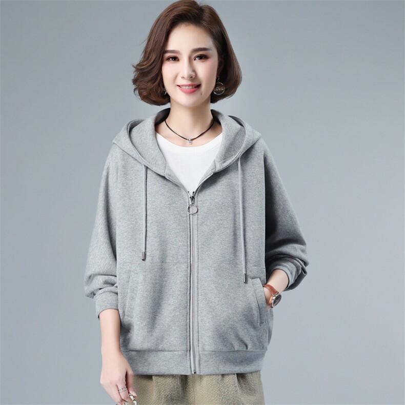 2021年春季新款潮韩版宽松百搭卫衣女连帽衫洋气减龄短外套女短款,女装卫衣/绒衫,简韵佳