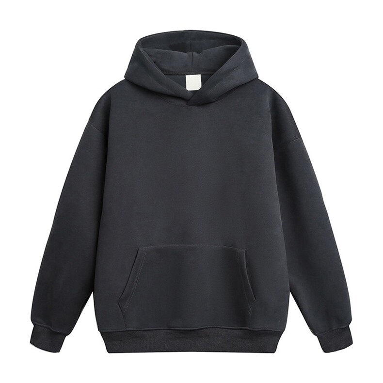 无帽绳版二开秋冬美式高街重磅曼巴棉纯色连帽卫衣外套X056，男装卫衣，电商A486-1