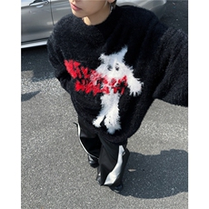 BOEAX潮牌美式高街2024上衣秋冬慵懒风oversize毛衣男女MY9813，男装针织衫/毛衣，星座506