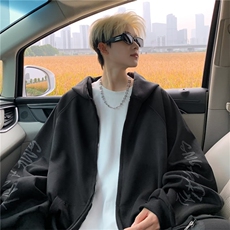 2025新款扎染开衫卫衣hiphop休闲运动拉链外套潮牌现货W8517-P58，男装夹克，星座512-4