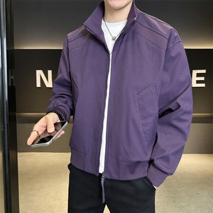 双拉链飞行夹克男美式立领外套春季新款户外冲锋衣潮JK02625-P73图片