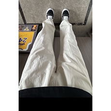 ！美式拼接宽松直筒弯刀裤，男装休闲裤，星座617C